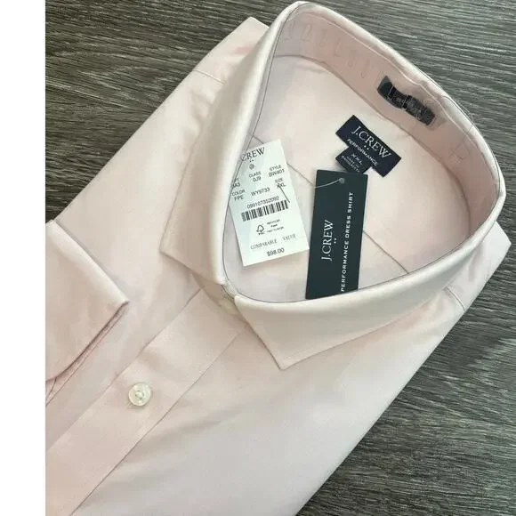 NWT J.Crew Slim Performance Dress Shirt In Fresh Peony Eoe Pink Size XXL - Picture 4 of 6